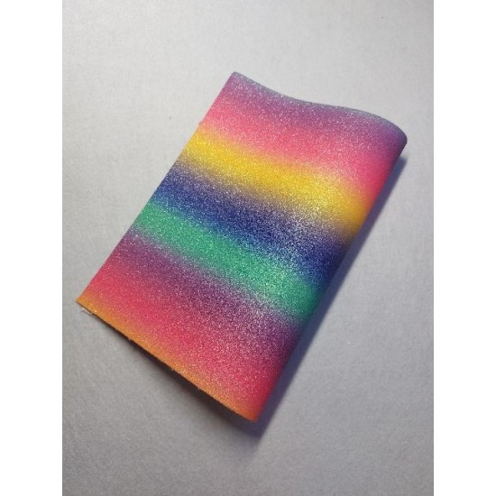 Кожзам с блестками 20*30 см "Радуга" №5, цена за лист